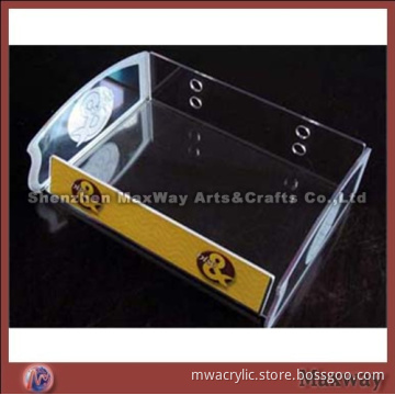 Clear Skilful Square High Grade Acrylic Tray with Handle